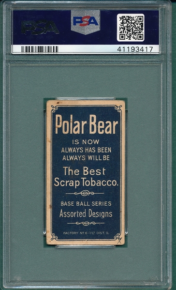 1909-1911 T206 Smith, Heinie, Polar Bear, PSA 3