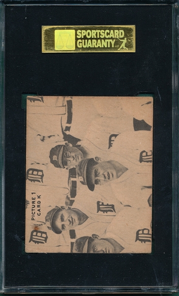 1935 Goudey #1K W/ Hudlin, Bottomley SGC 60 