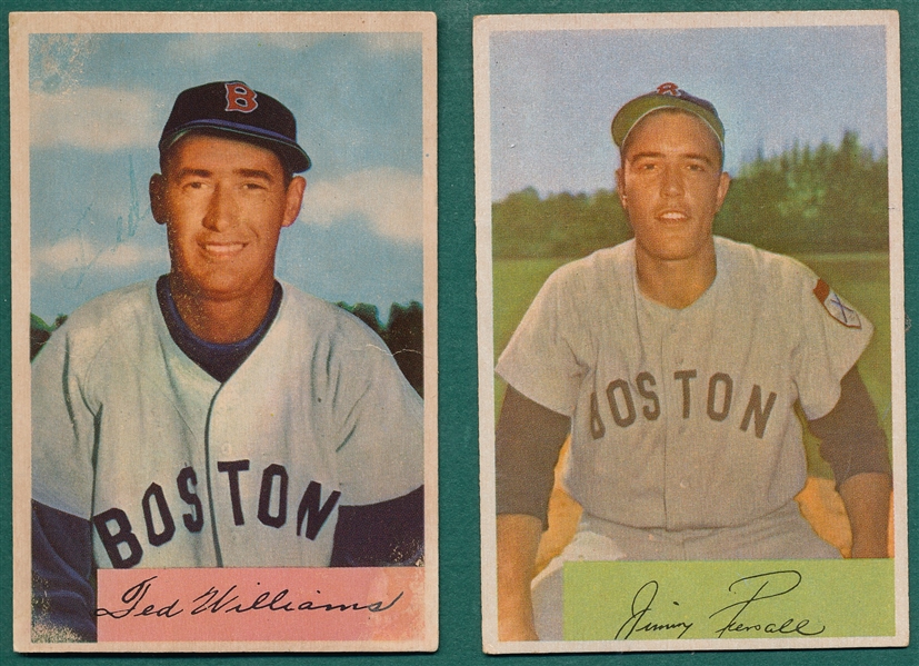 1954 Bowman #66 Ted Williams & Jim Piersall, Lot of (2)