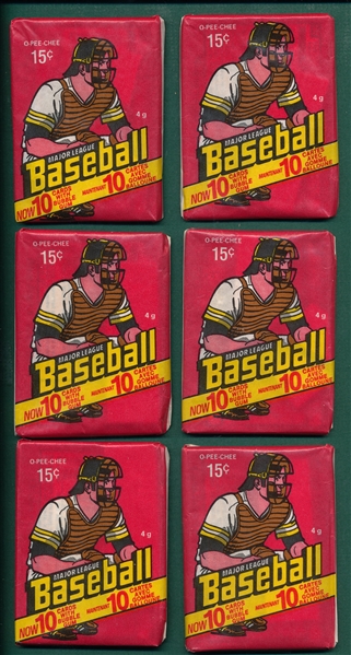 1978 O-Pee-Chee Baseball Lot of (6) Unopened Packs