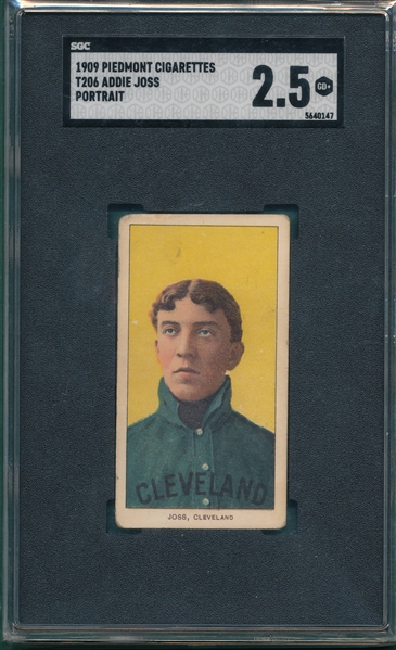 1909-1911 T206 Joss, Portrait, Piedmont Cigarettes SGC 2.5