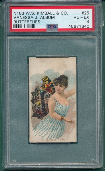 1889 N183 Vanessa J. Album, Butterflies, W. S. Kimball & Co. PSA 4