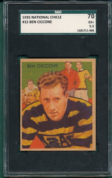 1935 National Chicle #15 Ben Ciccone SGC 70