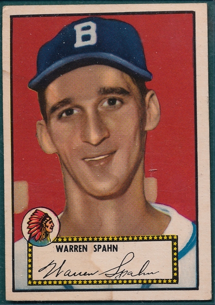 1952 Topps #33 Warren Spahn *Black Back*