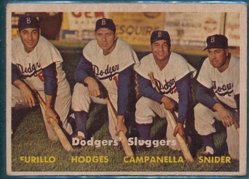 1957 Topps #400 Dodgers Sluggers W/ Snider & Campanella