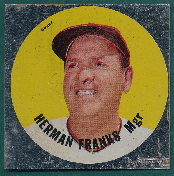 1967 Topps Disc Herman Franks *Test Issue*