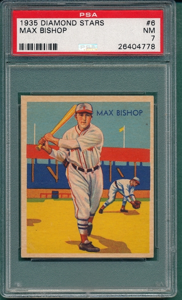 1934-36 Diamond Stars #6 Max Bishop PSA 7