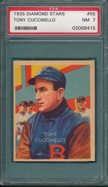 1934-36 Diamond Stars #55 Tony Cuccinello PSA 7 