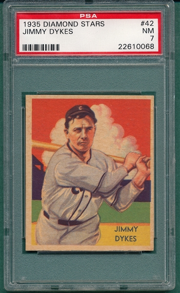 1934-36 Diamond Stars #42 Jimmy Dykes PSA 7 