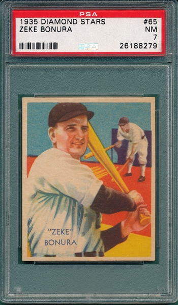 1934-36 Diamond Stars #65 Zeke Bonura PSA 7 