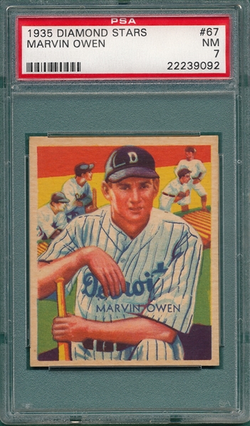 1934-36 Diamond Stars #67 Marvin Owen PSA 7 