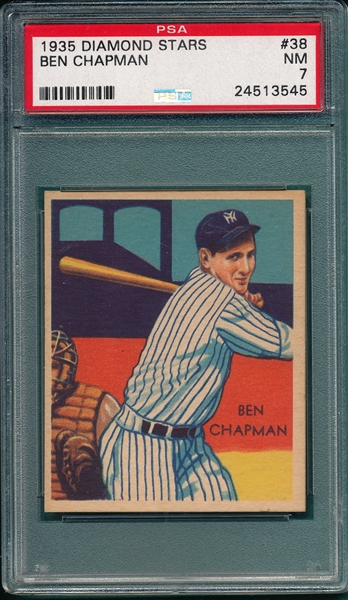 1934-36 Diamond Stars #38 Ben Chapman PSA 7 