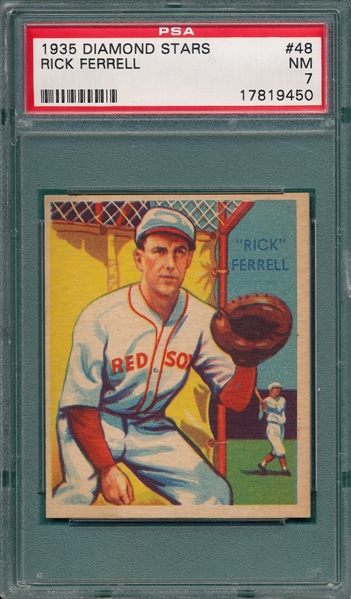 1934-36 Diamond Stars #48 Rick Ferrell PSA 7 