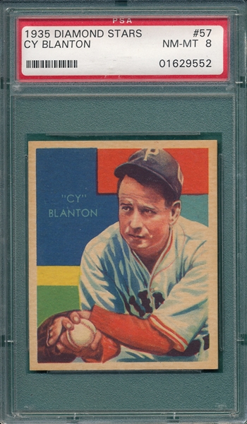 1934-36 Diamond Stars #57 Cy Blanton PSA 8 