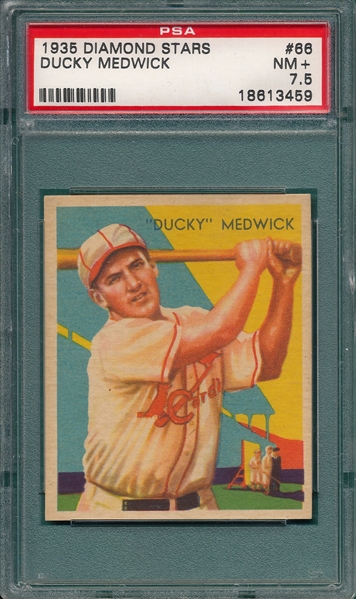 1934-36 Diamond Stars #66 Ducky Medwick PSA 7.5