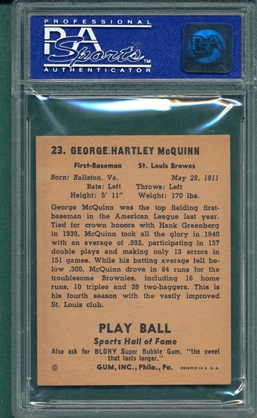 1941 Play Ball #23 George McQuinn PSA 7
