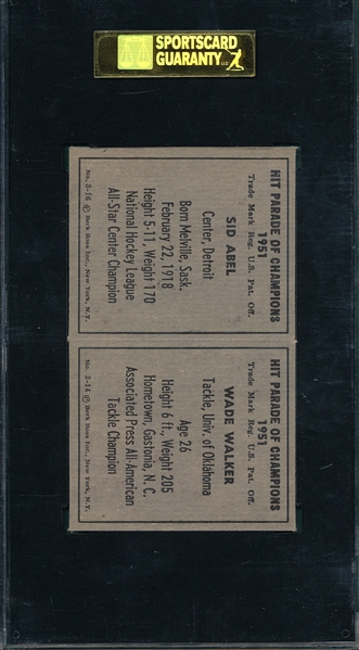 1951 Berk Ross Panel #3-10/3-12 Heintzelman/LaMotta SGC 88