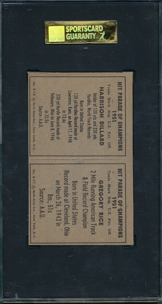 1951 Berk Ross Panel #4-17/4-18 Dillard/Rice SGC 92