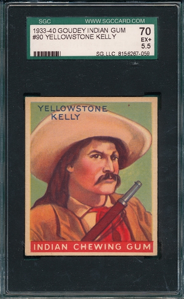 1933 Goudey Indian Gum #90 Yellowstone Kelly SGC 70