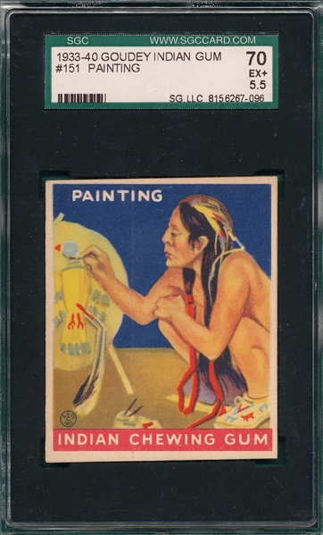1933 Goudey Indian Gum #151 Painting SGC 70