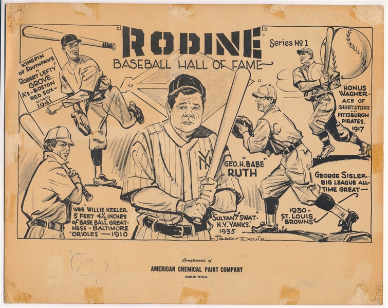 1954 Rodine HOF Premium W/ Babe Ruth