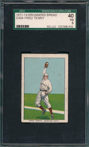 1911-14 D304 Fred Tunney Brunners Bread SGC 40