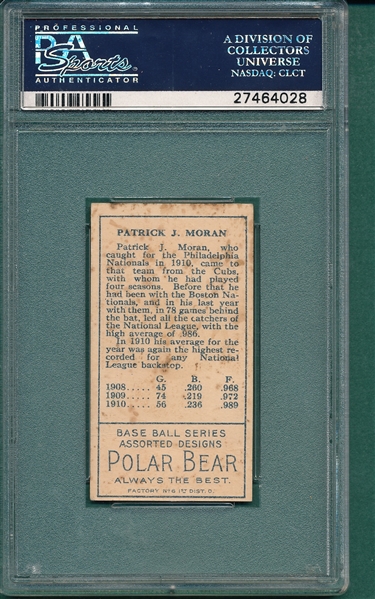 1911 T205 Moran Polar Bear PSA 2.5 *No Stray Line*