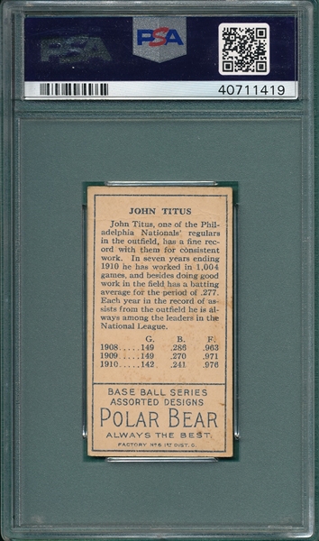 1911 T205 Titus Polar Bear PSA 3