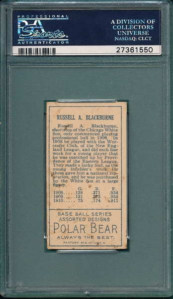 1911 T205 Blackburne Polar Bear PSA 3