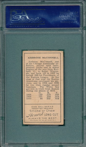 1911 T205 McConnell Honest Long Cut, PSA 5 