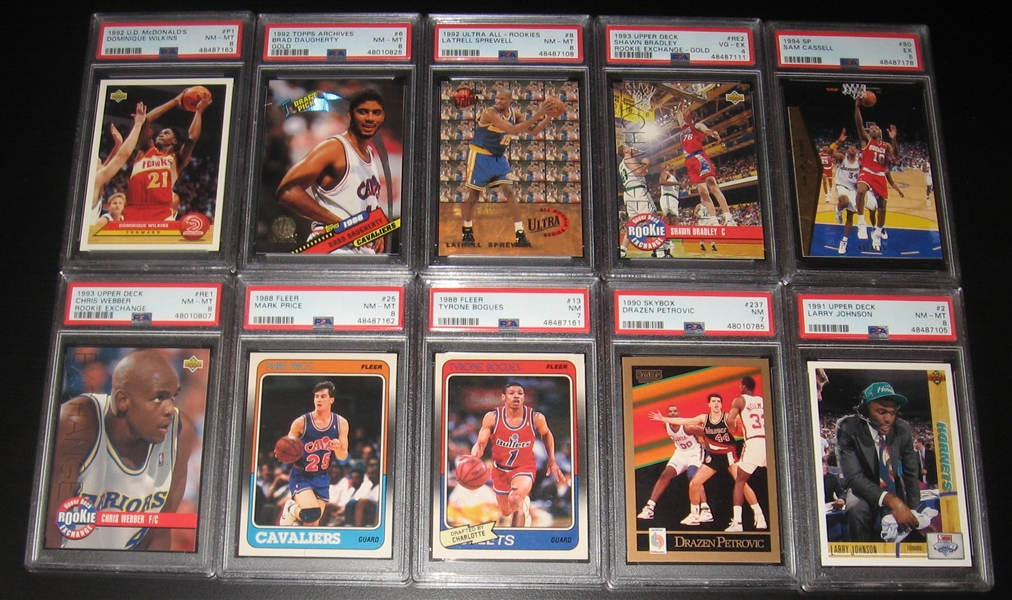 1988-97 Lot of (17) Basketball W/ (3) Bird & (3) Jordan PSA