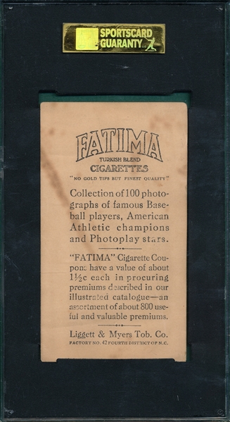 1914 T222 George Chalmers Fatima Cigarettes SGC 40