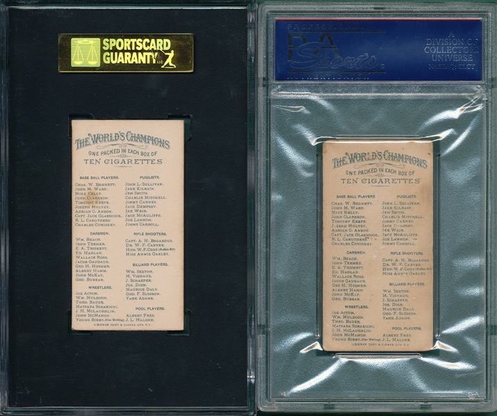 1887 N28 Hosmer PSA 4 & McKay SGC 50, Lot of (2), Allen & Ginter Cigarettes