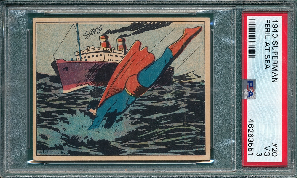 1940 Superman #20 Peril At Sea PSA 3 * Presents Better*