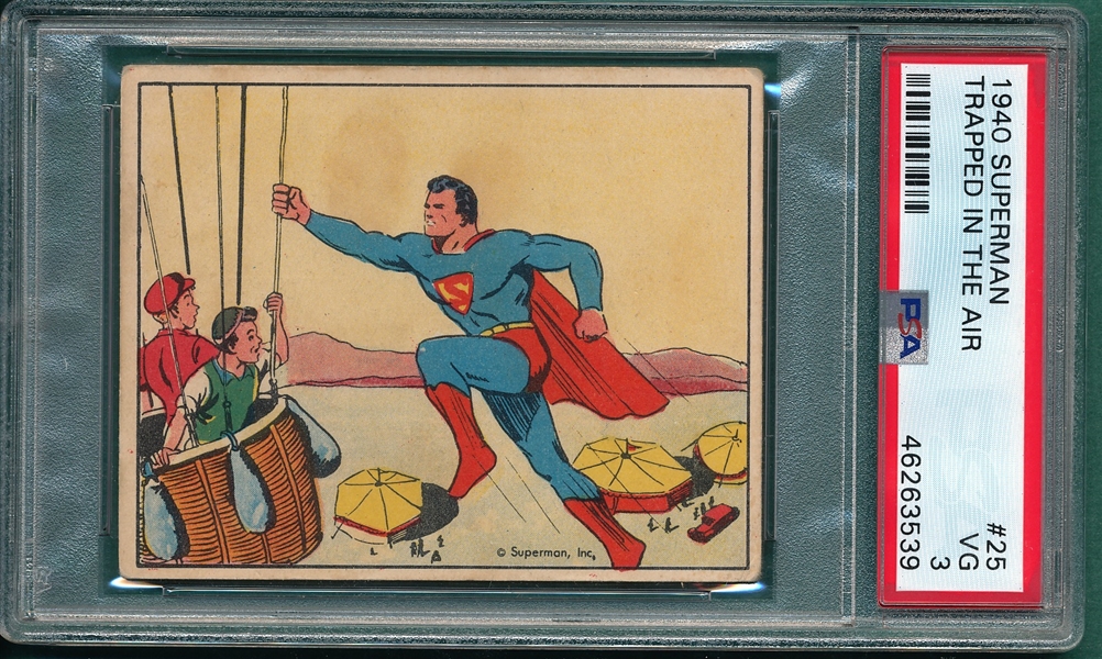 1940 Superman #25 Trapped In the Air PSA 3 * Presents Better*