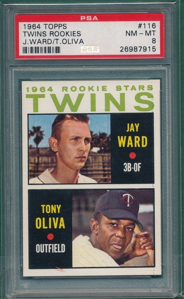 1964 Topps #116 Twins Rookies W/Oliva PSA 8 *Rookie* 