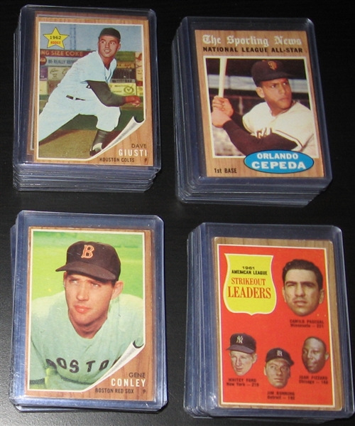 1962 Topps Lot of (74) W/ #538 Sanford *Crease Free*