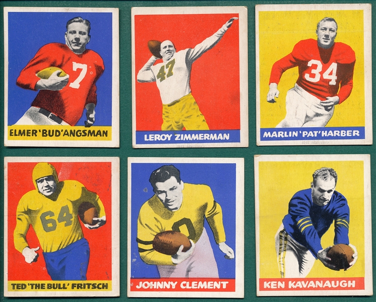 1948 Leaf Football Lot of (10) W/ #47 Clement