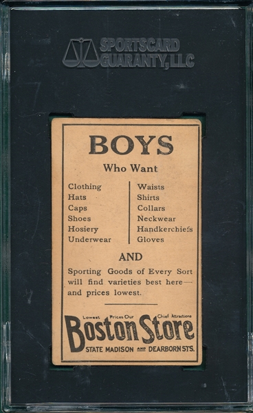 1917 Boston Store #165 Fred Snodgrass SGC 40 