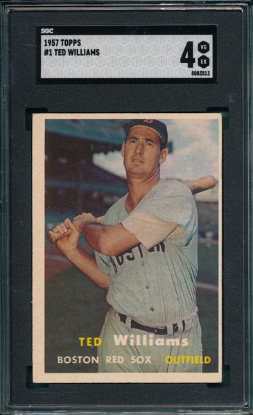 1957 Topps #1 Ted Wiliams SGC 4