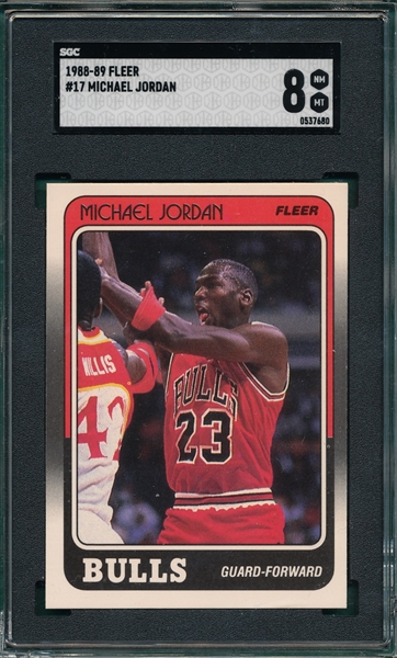 1988 Fleer BSKT #17 Michael Jordan SGC 8
