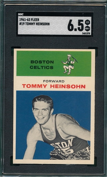 1961 Fleer BSKT #19 Tommy Heinsohn SGC 6.5