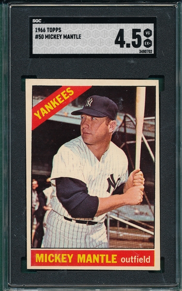 1966 Topps #50 Mickey Mantle SGC 4.5