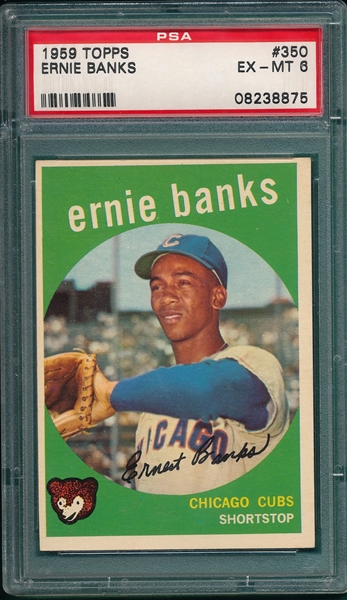 1959 Topps #350 Ernie Banks PSA 6