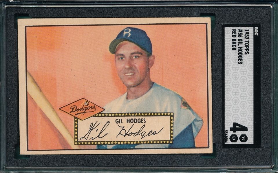 1952 Topps #36 Gil Hodges SGC 4 *Red*