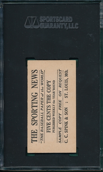 1916 M101-4 #90 Hugh Jennings Sporting News SGC 4.5