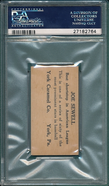 1927 E210-1 #10 Joe Sewell York Caramels PSA 7 *Highest Graded*