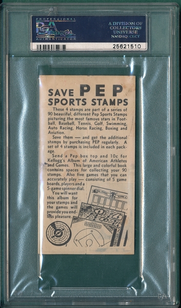 1937 Kellogg's Pep #24 W/ Norman Ross PSA 1.5 *Full Panel*