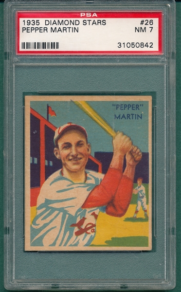 1934-36 Diamond Stars #26 Pepper Martin PSA 7