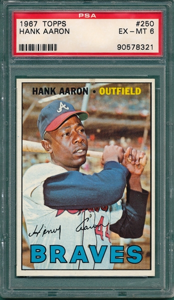 1967 Topps #250 Hank Aaron PSA 6